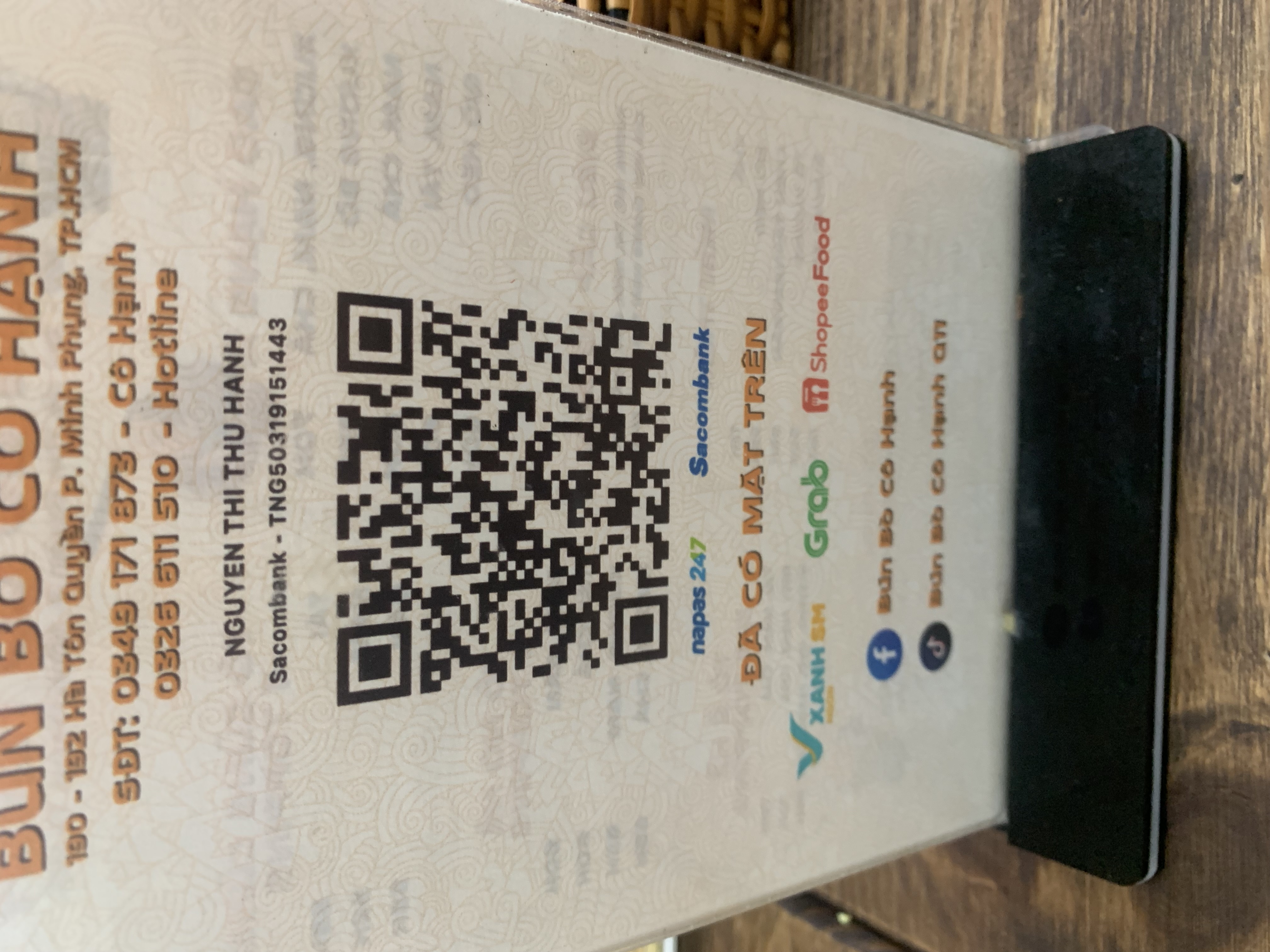 QR Sacombank Cô Hạnh